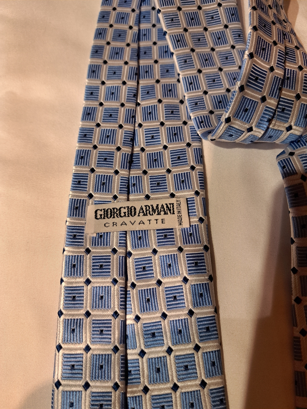 Giorgio Armani Blue Geometric Silk Tie